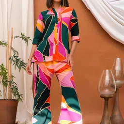 Svamsa Printed Shirt With Trouser Co-Ords-image-38