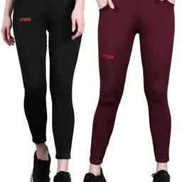 BAESD Girls Pack of 2 Stretchable Gym Tights-11