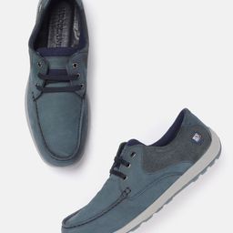 Woodland Men Perforated Leather Derbys-image-60