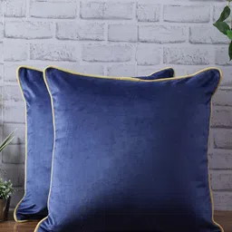 eyda Blue Set of 2 Velvet Square Cushion Covers-43
