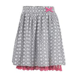 Miyo Girls Off-White & Black Printed A-Line Skirt-image-38