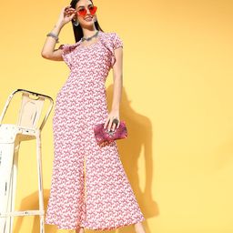 ZIYAA Women Gorgeous Red Printed Ethnic Jumpsuit-image-6