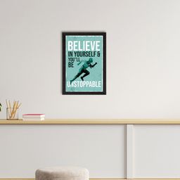 eCraftIndia Mint Green & Black Motivational Quote Satin Matte Texture UV Wall Painting-image-87