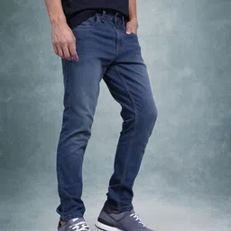 The Roadster Life Co. Men Slim Fit Mid-Rise Light Fade Stretchable Jeans-picture-6