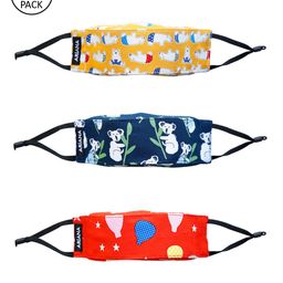 Ariana Kids Pack Of 3 Printed 7-Ply Pure Cotton Cloth Masks-9