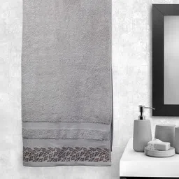 Portico New York Grey Solid Bath Towel-image-40