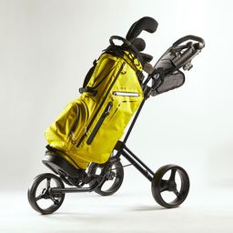 Inesis By Decathlon Yellow & Black Solid Golf 900 Foldable Three Wheel Trolley Bag-19
