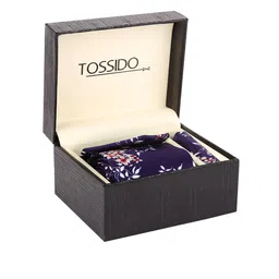 Tossido Men Purple & White Floral Printed Accessory Gift Set-image-76