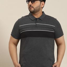 Sztori Men Plus Size Regular Fit Colourblocked Polo Collar T-shirt-picture-7