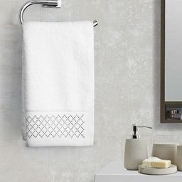 Portico New York Unisex White Solid Hand Towel-image-65