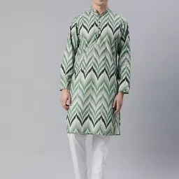 Majestic Man Men Chevron Embroidered Sequinned Kurta-picture-18