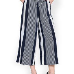 Zastraa Navy Striped Culottes-image-78