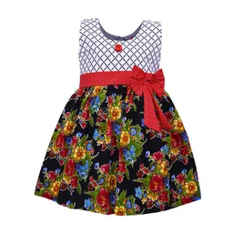 Wish Karo Girls Printed Red Fit and Flare Dress-image-47