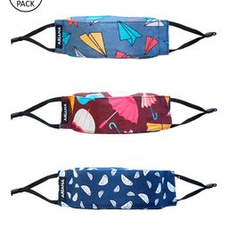 Ariana Unisex Pack Of 3 3D Printed 7-ply Reusable Pure Cotton Cloth Masks-26