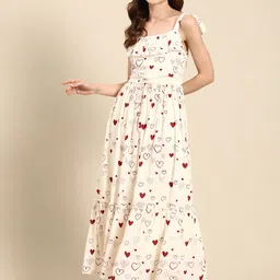 anayna Conversational Print Crepe A-Line Tiered Maxi Dress-picture-10