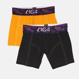 IC4 Boy's Pack of 2 Black & Yellow Mini Trunks-image-92