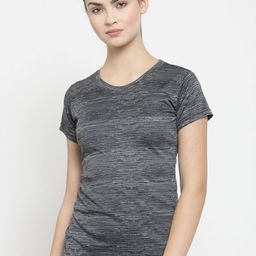 Boston Club Women Black Striped Round Neck T-shirt-image-22