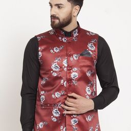 KLOTTHE Men Printed Cotton Blend Nehru Jacket-picture-41