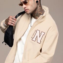 WROGN Pure Cotton Embroidered Detail Corduroy Bomber Jacket-13