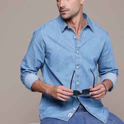 The Roadster Life Co. Opaque Chambray Pure Cotton Casual Shirt-image-29