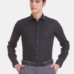 Arrow Men Black Slim Fit Solid Formal Shirt-image-27