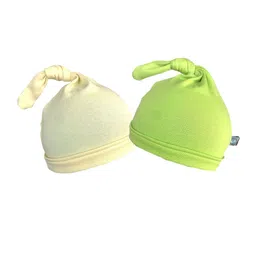 cherrytoes Unisex Kids Pack Of 2 Yellow & Cream-Coloured Sustainable Beanie-picture-34