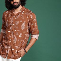 Sangria Tropical Printed Casual Shirt-image-69