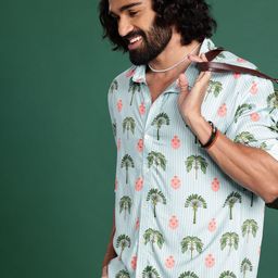 Sangria Tropical Printed Casual Shirt-image-50