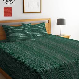 KLOTTHE Set of 2 Woven Design Double King Bed Covers with 4 Pillow Covers-image-27