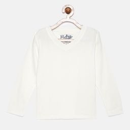 METRO KIDS COMPANY Boys White Solid Pure Cotton V-Neck Sustainable T-shirt-image-97