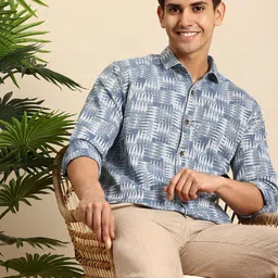 Mast & Harbour Men Pure Cotton Denim Casual Shirt-image-48