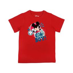 Disney by Wear Your Mind Boys Red Mickey Mouse Printed Pure Cotton T-shirt-image-99