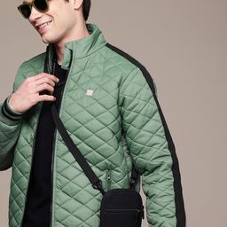 WROGN Mock Collar Quilted Bomber Jacket-33
