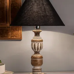 Homesake Brown Solid Handcrafted Bedside Standard Lamp Shade-23