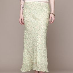 MANGO Floral Print Gauze Maxi Flared Skirt-picture-45