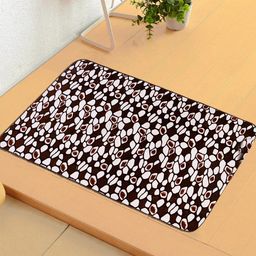 Status Brown & White Printed Anti-Skid Doormat-53