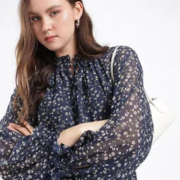 Stylecast X Hersheinbox Semi Sheer Floral Print Top-3