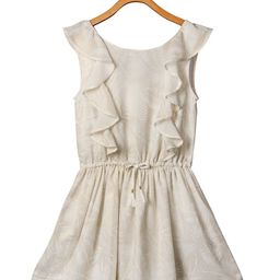 Miyo Girls Off-White Solid Fit and Flare Dress-image-66