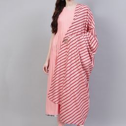 Stylum Women Pink Anarkali Kurta with Dupatta-image-47