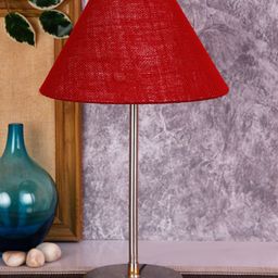 Devansh Maroon Solid Traditional Bedside Standard Lamp-19