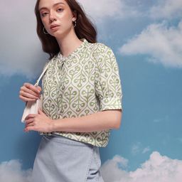 CORSICA Printed Puff Sleeve Top-picture-43
