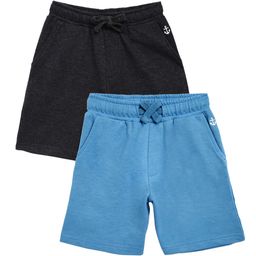 Campana Boys Pack Of 2 Blue & Grey Solid Regular Fit Regular Shorts-42