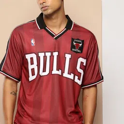 NBA Men Chicago Bulls Vintage Oversized Polo-picture-35