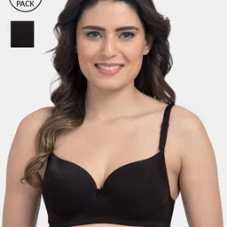 Tweens Pack Of 2 Black Solid Non-Wired Heavily Padded T-shirt Bra-image-69