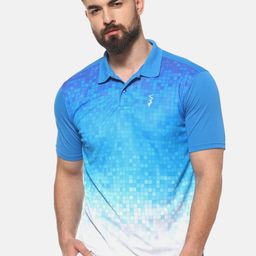 Campus Sutra Men Blue Colourblocked Polo Collar T-shirt-image-99