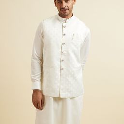 Manyavar Woven Design Nehru Jacket-5