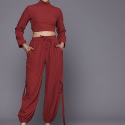 Varanga Silk Crepe Crop Top With Joggers-picture-31