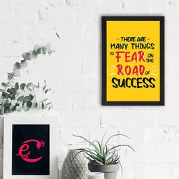 eCraftIndia Yellow & Black Motivational Quote Satin Matte Texture UV Wall Painting-image-29