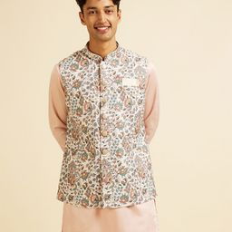 Manyavar Printed Woven Nehru Jacket-picture-2