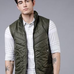HIGHLANDER Men Olive Green Solid Puffer Jacket-image-51